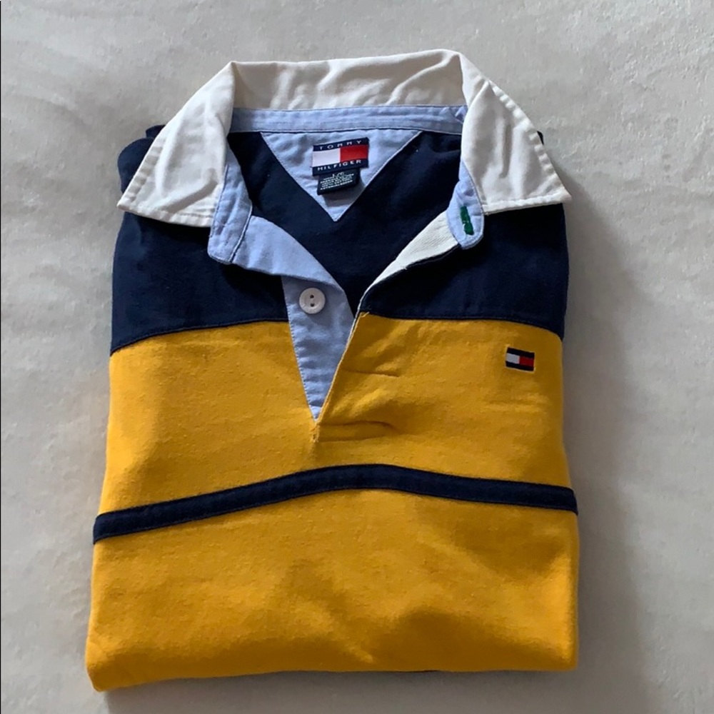 💥Tommy Hilfiger Long Sleeve Polo Shirt Size Large